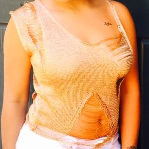 Metallic distressed Tank